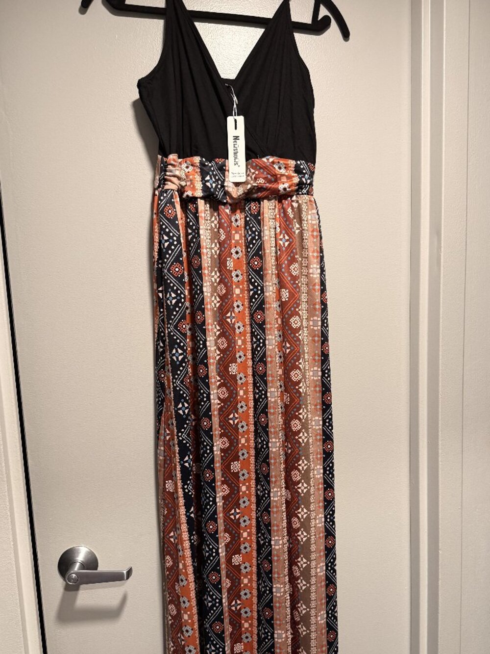 Newshows Boho Geometric Print Sleeveless Maxi Dress NWT